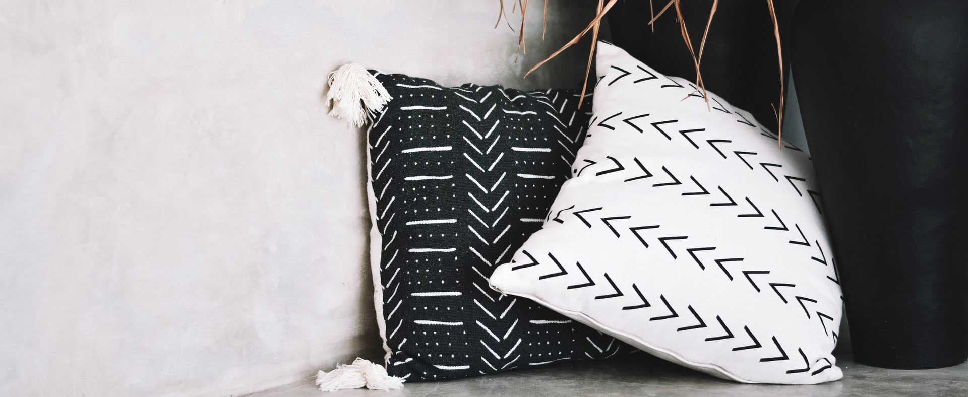 Stripete Zig Zag Pute Sett
